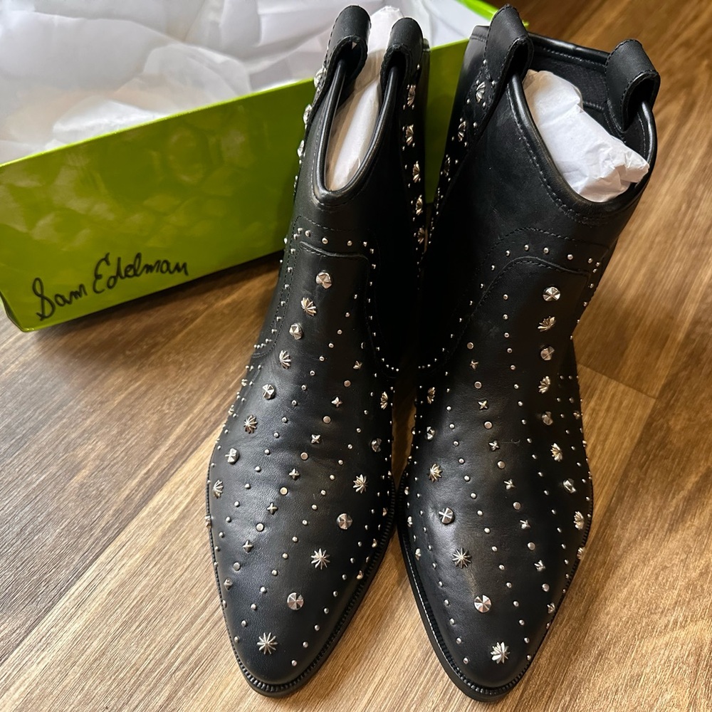 Sam Edelman Black Bootie Brian Leather